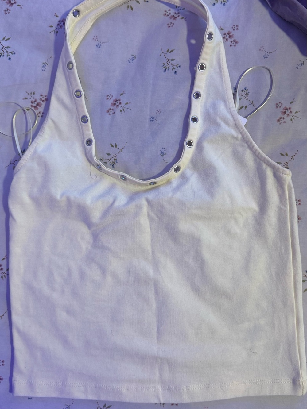 Yellow Grommet-Trim Women's Tank Top